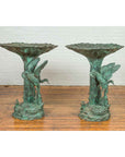 Contemporary Cast Bronze Planter with Cranes and Verdigris Patina-6. Asian & Chinese Furniture, Art, Antiques, Vintage Home Décor for sale at FEA Home