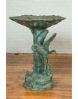 Contemporary Cast Bronze Planter with Cranes and Verdigris Patina-7. Asian & Chinese Furniture, Art, Antiques, Vintage Home Décor for sale at FEA Home