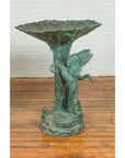 Contemporary Cast Bronze Planter with Cranes and Verdigris Patina-9. Asian & Chinese Furniture, Art, Antiques, Vintage Home Décor for sale at FEA Home