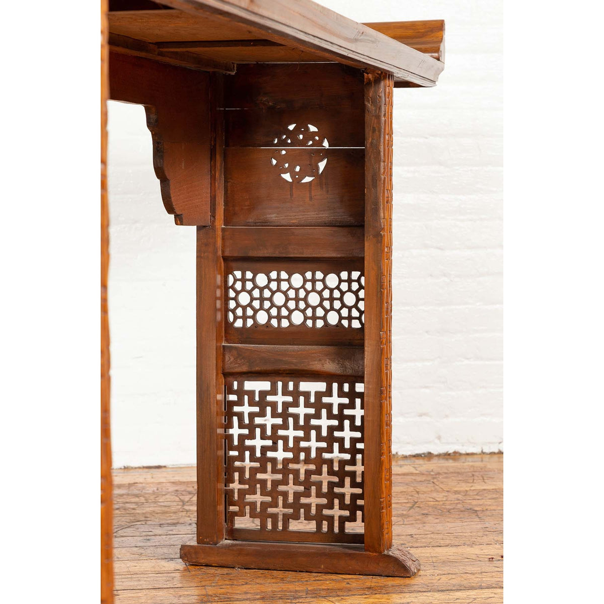 Qing Dynasty Altar Table with Bamboo Accents, Fretwork and Everted Flanges-5. Asian & Chinese Furniture, Art, Antiques, Vintage Home Décor for sale at FEA Home