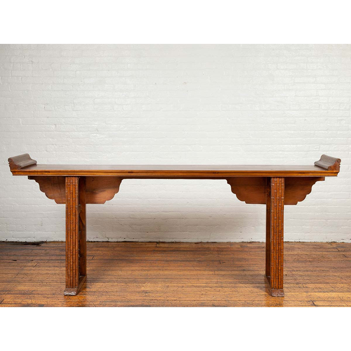 Qing Dynasty Altar Table with Bamboo Accents, Fretwork and Everted Flanges-8. Asian & Chinese Furniture, Art, Antiques, Vintage Home Décor for sale at FEA Home