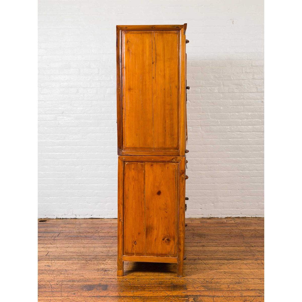 Chinese Antique Two-Toned Stacking Storage Cabinet with Doors and Drawers-4. Asian & Chinese Furniture, Art, Antiques, Vintage Home Décor for sale at FEA Home
