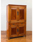 Chinese Antique Two-Toned Stacking Storage Cabinet with Doors and Drawers-3. Asian & Chinese Furniture, Art, Antiques, Vintage Home Décor for sale at FEA Home