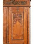 Antique Dutch Colonial Armoire with Low-Relief Carved Painted Birds and Foliage-10. Asian & Chinese Furniture, Art, Antiques, Vintage Home Décor for sale at FEA Home