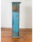 Antique Indian Distressed Wooden Cabinet with Hand Rubbed Blue Patina-7. Asian & Chinese Furniture, Art, Antiques, Vintage Home Décor for sale at FEA Home