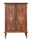Antique Indonesian Wooden Cabinet with Carved and Painted Geometric Motifs-1. Asian & Chinese Furniture, Art, Antiques, Vintage Home Décor for sale at FEA Home
