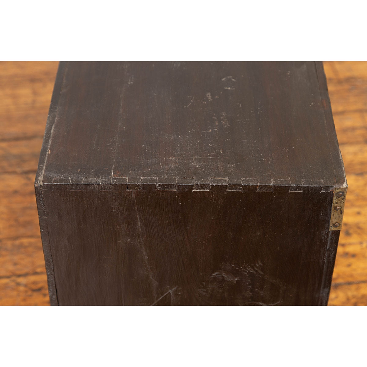 Korean Late 19th Century Two-Toned Side Chest with Brass Hardware-13. Asian & Chinese Furniture, Art, Antiques, Vintage Home Décor for sale at FEA Home