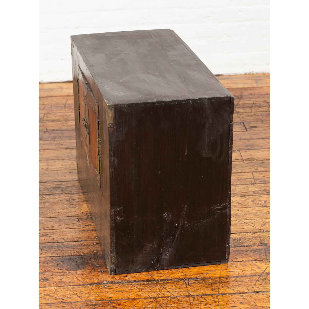 Korean Late 19th Century Two-Toned Side Chest with Brass Hardware-16. Asian & Chinese Furniture, Art, Antiques, Vintage Home Décor for sale at FEA Home