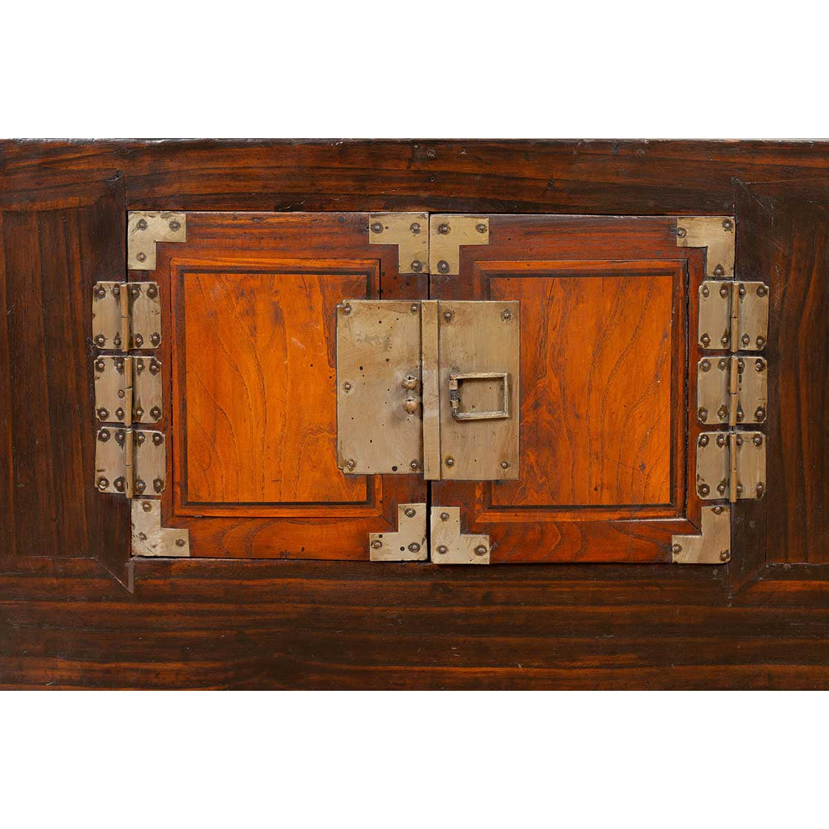 Korean Late 19th Century Two-Toned Side Chest with Brass Hardware-9. Asian & Chinese Furniture, Art, Antiques, Vintage Home Décor for sale at FEA Home