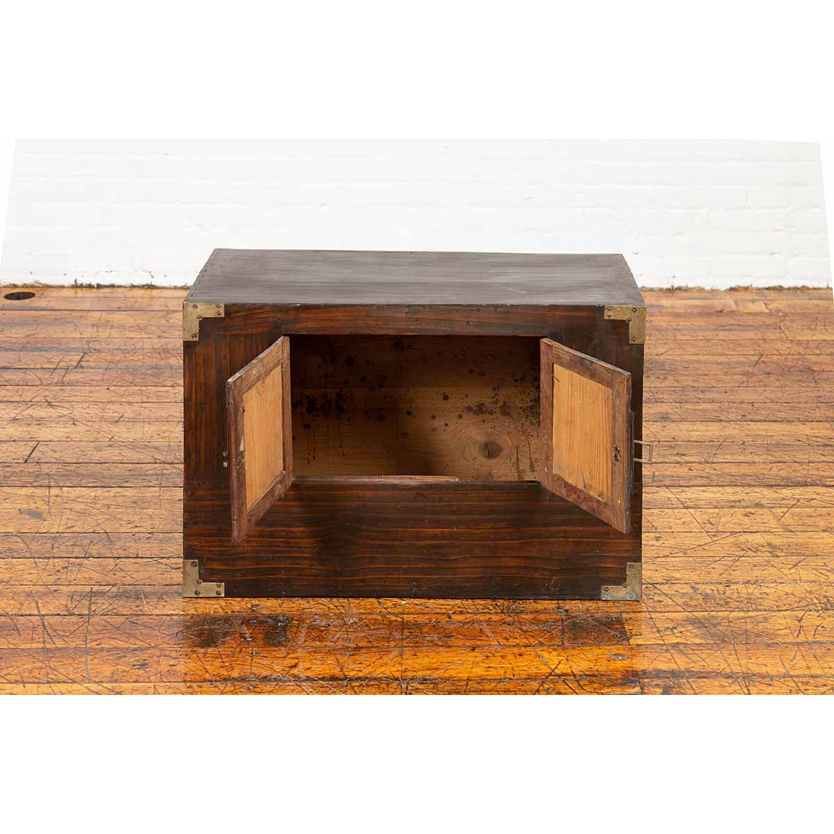 Korean Late 19th Century Two-Toned Side Chest with Brass Hardware-10. Asian & Chinese Furniture, Art, Antiques, Vintage Home Décor for sale at FEA Home