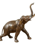Contemporary Bronze Sculpture of a Trumpeting Elephant with Trunk Up-1. Asian & Chinese Furniture, Art, Antiques, Vintage Home Décor for sale at FEA Home