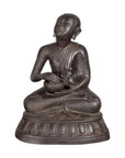 Bronze Lost Wax Sculpture Depicting a Praying Buddhist Monk with Offering Bowl-1. Asian & Chinese Furniture, Art, Antiques, Vintage Home Décor for sale at FEA Home