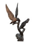 Bronze Parrots in a Tree Lost Wax Cast Sculpture with Dark and Bronze Patina-1. Asian & Chinese Furniture, Art, Antiques, Vintage Home Décor for sale at FEA Home
