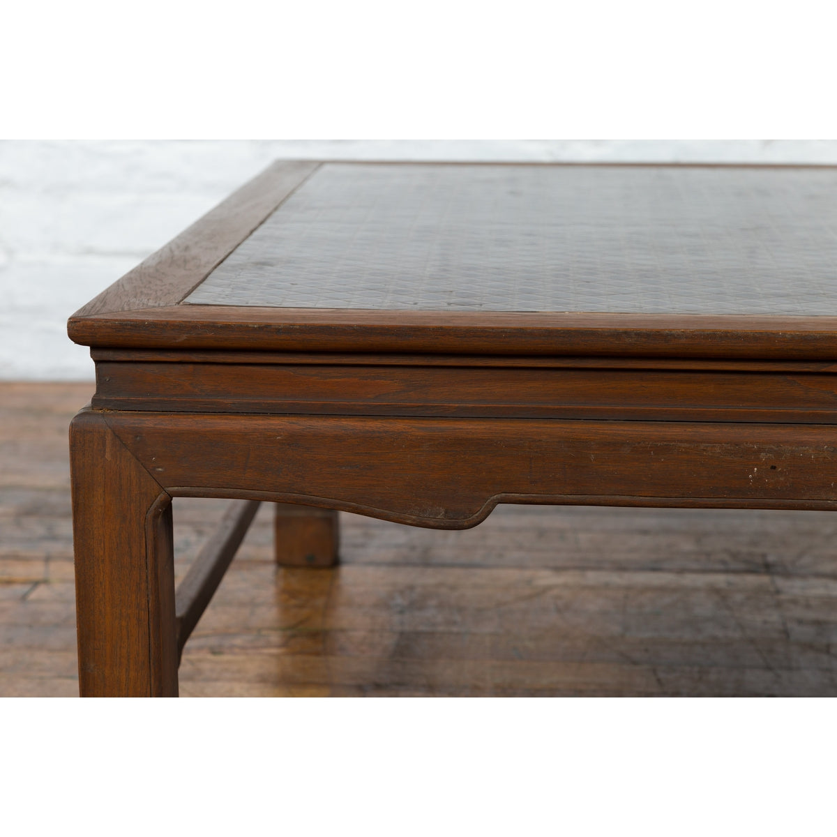 Burmese Vintage Brown Wood Low Coffee Table with Negora Lacquered Top-12. Asian & Chinese Furniture, Art, Antiques, Vintage Home Décor for sale at FEA Home