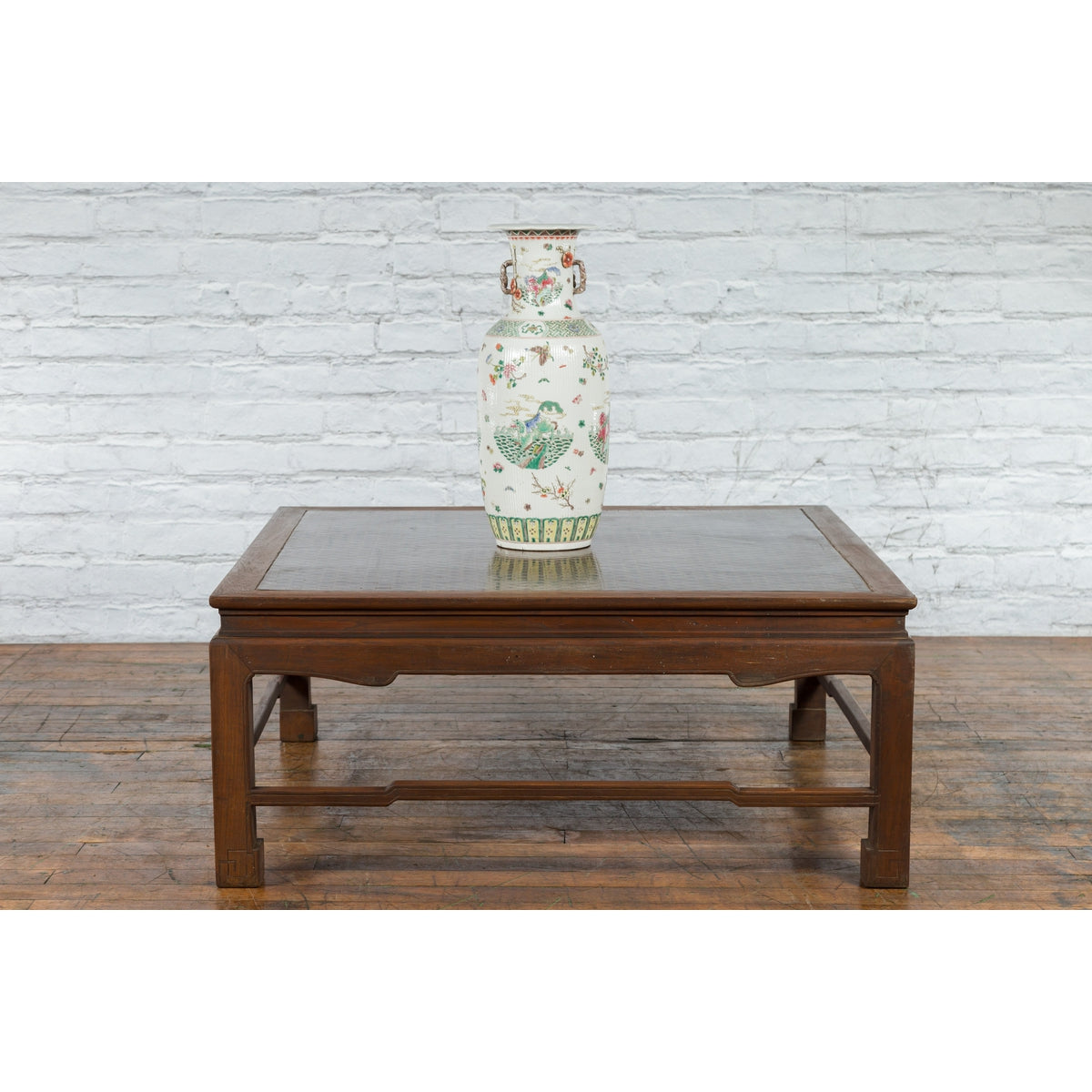 Burmese Vintage Brown Wood Low Coffee Table with Negora Lacquered Top-3. Asian & Chinese Furniture, Art, Antiques, Vintage Home Décor for sale at FEA Home