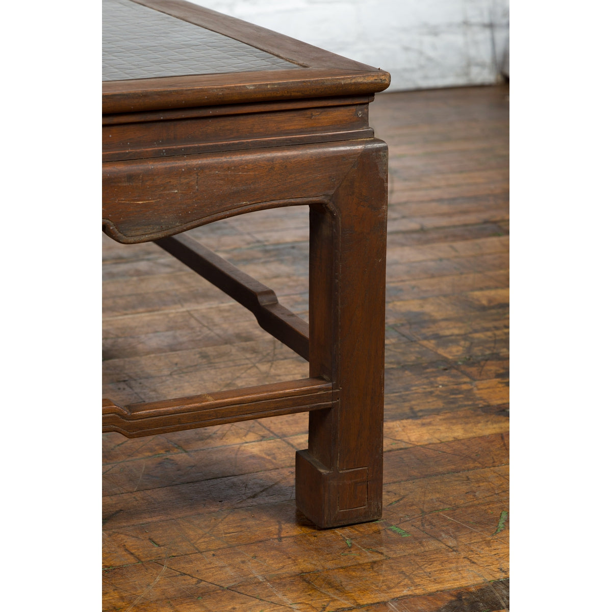 Burmese Vintage Brown Wood Low Coffee Table with Negora Lacquered Top-5. Asian & Chinese Furniture, Art, Antiques, Vintage Home Décor for sale at FEA Home