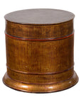 Burmese Vintage Negora Lacquer Circular Storage Bin with Vertical Stripes-2. Asian & Chinese Furniture, Art, Antiques, Vintage Home Décor for sale at FEA Home