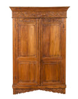 Indian 19th Century Tall Cabinet with Carved Scrolling Foliage and Beaded Motifs-1. Asian & Chinese Furniture, Art, Antiques, Vintage Home Décor for sale at FEA Home