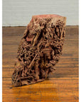 Antique Chinese Hand Carved Temple Corbel with Original Red Polychromy-2. Asian & Chinese Furniture, Art, Antiques, Vintage Home Décor for sale at FEA Home