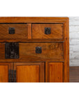 Chinese Late Qing Dynasty Elmwood Cabinet with Five Drawers over Two Doors-10. Asian & Chinese Furniture, Art, Antiques, Vintage Home Décor for sale at FEA Home