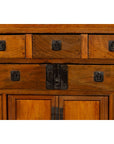 Chinese Late Qing Dynasty Elmwood Cabinet with Five Drawers over Two Doors-14. Asian & Chinese Furniture, Art, Antiques, Vintage Home Décor for sale at FEA Home