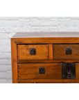 Chinese Late Qing Dynasty Elmwood Cabinet with Five Drawers over Two Doors-7. Asian & Chinese Furniture, Art, Antiques, Vintage Home Décor for sale at FEA Home