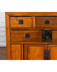 Chinese Late Qing Dynasty Elmwood Cabinet with Five Drawers over Two Doors-9. Asian & Chinese Furniture, Art, Antiques, Vintage Home Décor for sale at FEA Home