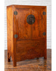 Chinese Qing Dynasty 19th Century Armoire with Carved Skirt and Large Medallion-12. Asian & Chinese Furniture, Art, Antiques, Vintage Home Décor for sale at FEA Home
