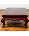 Chinese Qing Dynasty 19th Century Lacquered Wood Low Table with Cabriole Legs-3. Asian & Chinese Furniture, Art, Antiques, Vintage Home Décor for sale at FEA Home