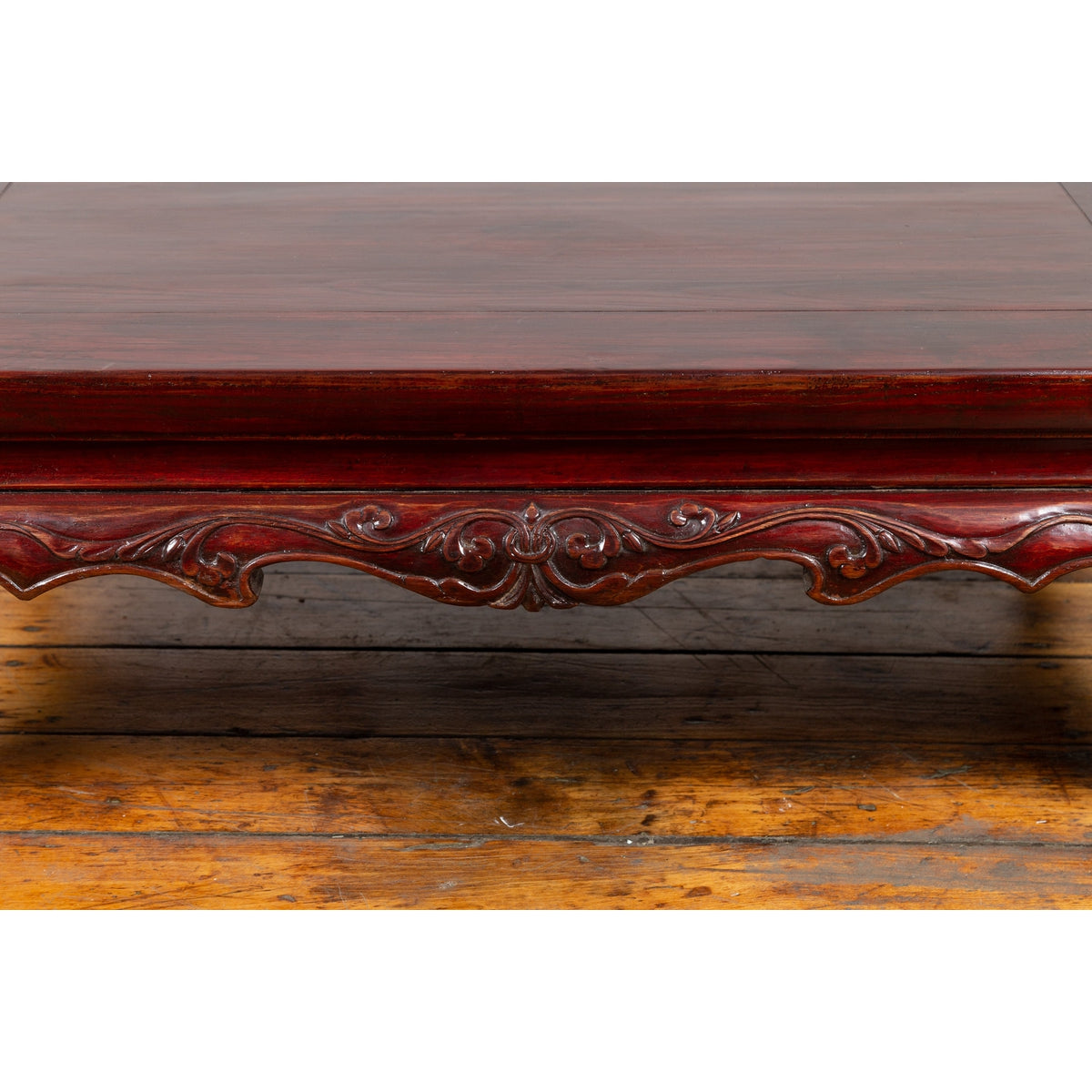 Chinese Qing Dynasty 19th Century Lacquered Wood Low Table with Cabriole Legs-8. Asian & Chinese Furniture, Art, Antiques, Vintage Home Décor for sale at FEA Home