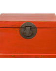 Chinese 19th Century Qing Dynasty Red Lacquered Blanket Chest with Iron Hardware-14. Asian & Chinese Furniture, Art, Antiques, Vintage Home Décor for sale at FEA Home