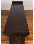 Antique Chinese Ming Style Altar Table with Carved Apron and Black Patina-15. Asian & Chinese Furniture, Art, Antiques, Vintage Home Décor for sale at FEA Home
