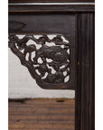 Antique Chinese Ming Style Altar Table with Carved Apron and Black Patina-11. Asian & Chinese Furniture, Art, Antiques, Vintage Home Décor for sale at FEA Home