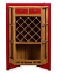 Chinese Antique Style Red Lacquered Liquor Cabinet with Revolving Hidden Panel-1. Asian & Chinese Furniture, Art, Antiques, Vintage Home Décor for sale at FEA Home