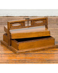 Antique Chinese Wooden Carrying Lunch Box with Pierced Handle-7. Asian & Chinese Furniture, Art, Antiques, Vintage Home Décor for sale at FEA Home