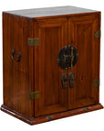 Chinese Qing Dynasty 19th Century Brown Elm Side Cabinet with Bronze Hardware-1. Asian & Chinese Furniture, Art, Antiques, Vintage Home Décor for sale at FEA Home
