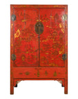 Chinese Qing Dynasty 19th Century Chinoiserie Cabinet with Original Red Lacquer-1. Asian & Chinese Furniture, Art, Antiques, Vintage Home Décor for sale at FEA Home