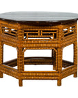 Chinese Qing Dynasty 19th Century Elm and Bamboo Coffee Table with Fretwork, SKU , image 2