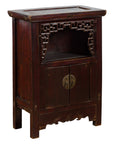 Chinese Qing Dynasty 19th Century Side Cabinet with Fretwork Shelf and Doors-1. Asian & Chinese Furniture, Art, Antiques, Vintage Home Décor for sale at FEA Home