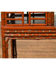 Vintage Lacquered Chinese Tiered Bamboo Lamp Table with Geometric Motifs-12. Asian & Chinese Furniture, Art, Antiques, Vintage Home Décor for sale at FEA Home