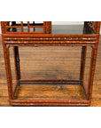 Vintage Lacquered Chinese Tiered Bamboo Lamp Table with Geometric Motifs-13. Asian & Chinese Furniture, Art, Antiques, Vintage Home Décor for sale at FEA Home