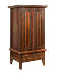 Dutch Colonial 19th Century Cabinet with Polychrome Finish and Carved Sides-1. Asian & Chinese Furniture, Art, Antiques, Vintage Home Décor for sale at FEA Home