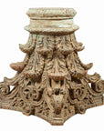 Indian Antique Corinthian Temple Capital Carving with Distressed Patina-1. Asian & Chinese Furniture, Art, Antiques, Vintage Home Décor for sale at FEA Home