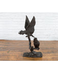 Bronze Parrots in a Tree Lost Wax Cast Sculpture with Dark and Bronze Patina-10. Asian & Chinese Furniture, Art, Antiques, Vintage Home Décor for sale at FEA Home