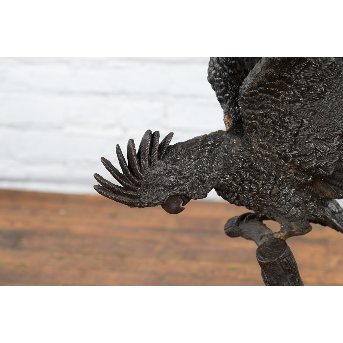 Bronze Parrots in a Tree Lost Wax Cast Sculpture with Dark and Bronze Patina-11. Asian & Chinese Furniture, Art, Antiques, Vintage Home Décor for sale at FEA Home