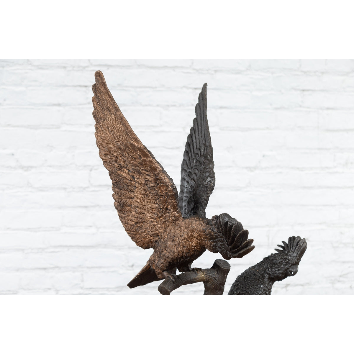 Bronze Parrots in a Tree Lost Wax Cast Sculpture with Dark and Bronze Patina-12. Asian & Chinese Furniture, Art, Antiques, Vintage Home Décor for sale at FEA Home