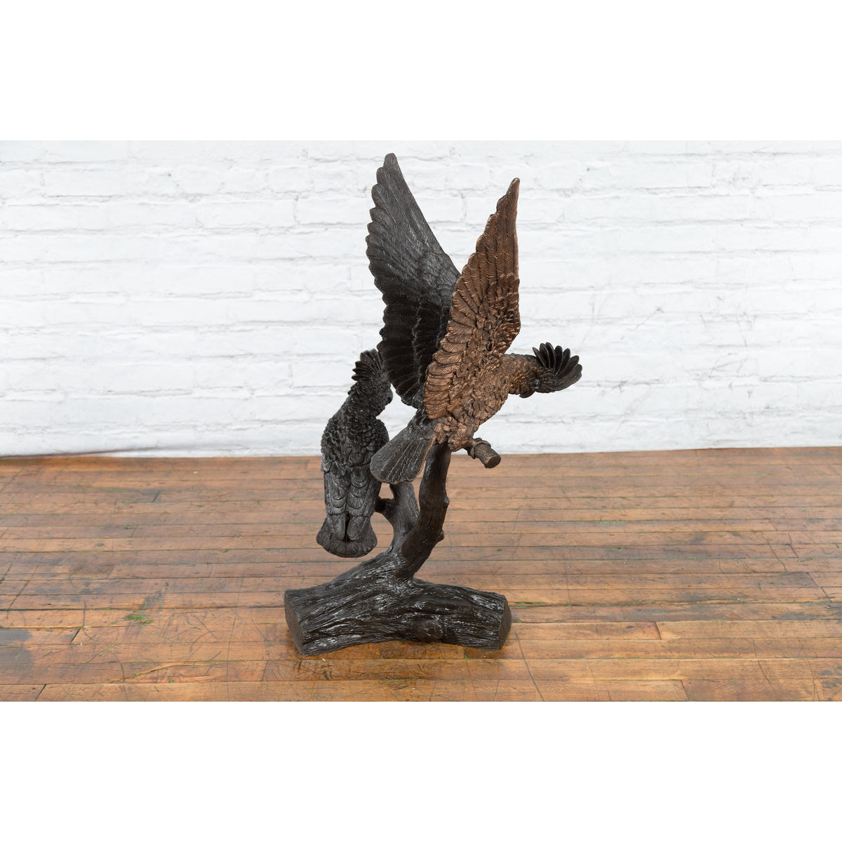 Bronze Parrots in a Tree Lost Wax Cast Sculpture with Dark and Bronze Patina-4. Asian & Chinese Furniture, Art, Antiques, Vintage Home Décor for sale at FEA Home