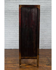 Chinese Qing Dynasty Red Lacquer Cabinet with Hand-Painted Chinoiserie Décor-16. Asian & Chinese Furniture, Art, Antiques, Vintage Home Décor for sale at FEA Home