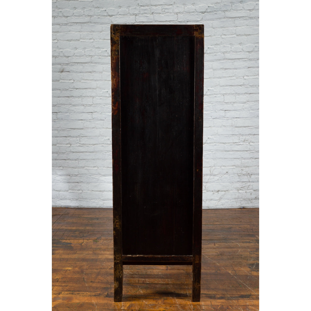 Chinese Qing Dynasty Red Lacquer Cabinet with Hand-Painted Chinoiserie Décor-18. Asian & Chinese Furniture, Art, Antiques, Vintage Home Décor for sale at FEA Home