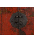 Chinese Qing Dynasty Red Lacquer Cabinet with Hand-Painted Chinoiserie Décor-8. Asian & Chinese Furniture, Art, Antiques, Vintage Home Décor for sale at FEA Home
